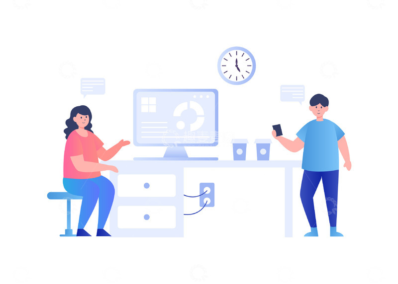 源文件下载【趣麦麦图】扁平人物商务会议