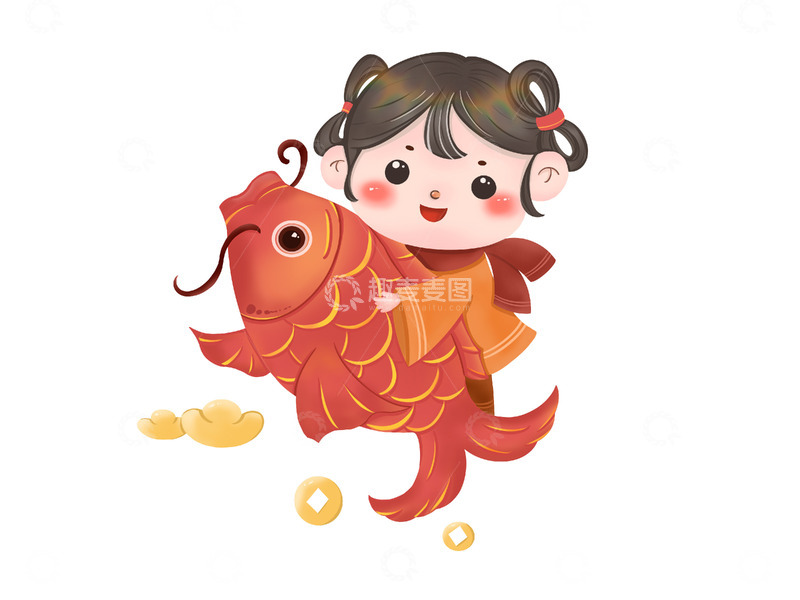 源文件下载【趣麦麦图】-春节鲤鱼福娃