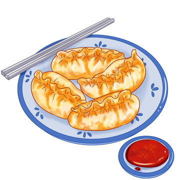 立冬元素美食饺子辣椒酱