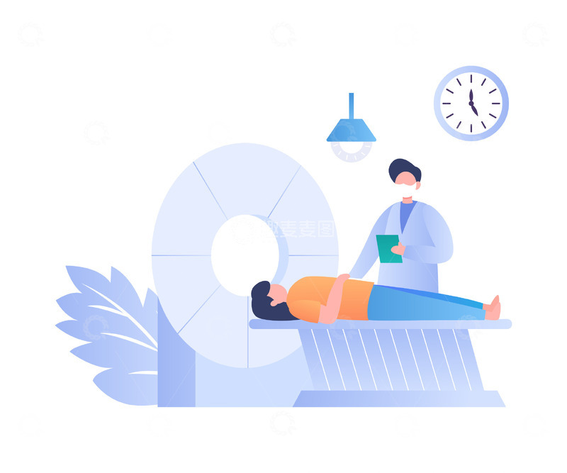 源文件下载【趣麦麦图】扁平简约做核磁共振的人