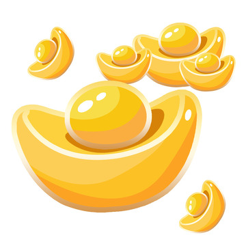 金元宝手绘插画元素