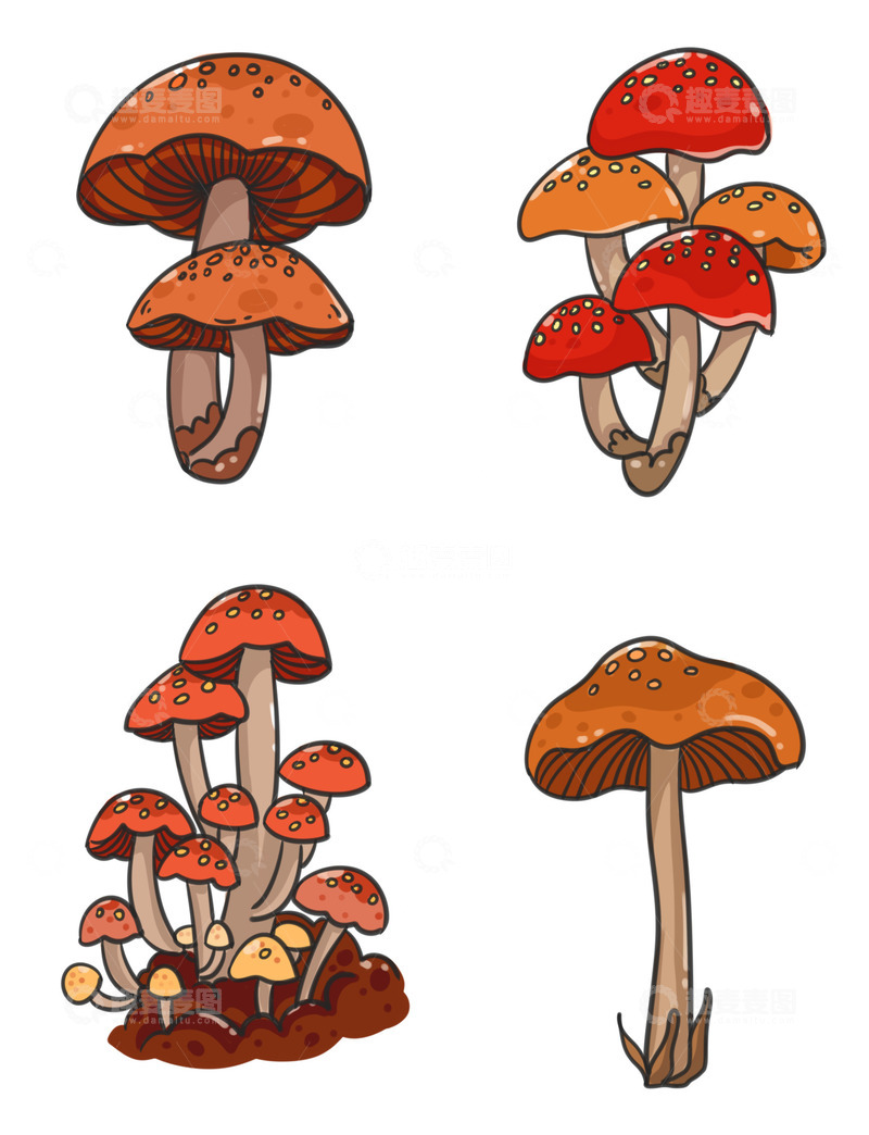 源文件下载【趣麦麦图】植物生长蘑菇