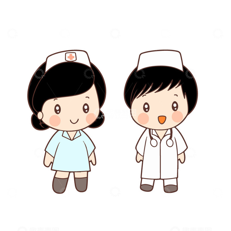 源文件下载【趣麦麦图】-医生与护士插画