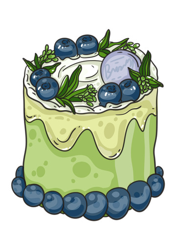 美味的蓝莓生日蛋糕