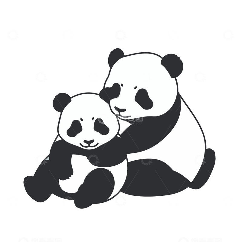 源文件下载【趣麦麦图】熊猫妈妈在照顾熊猫宝宝