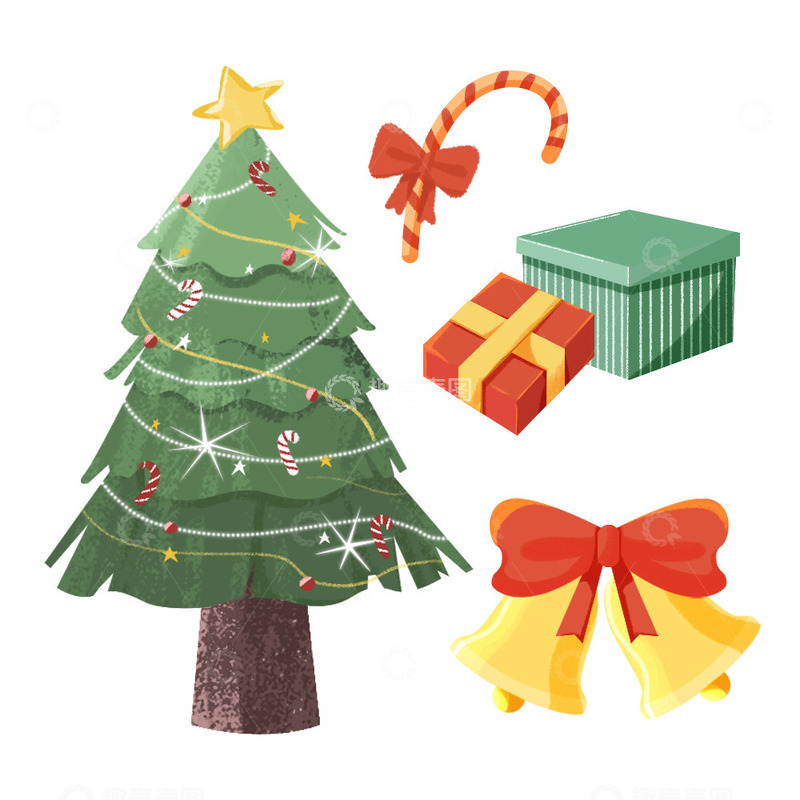 源文件下载【趣麦麦图】简约圣诞节元素圣诞树