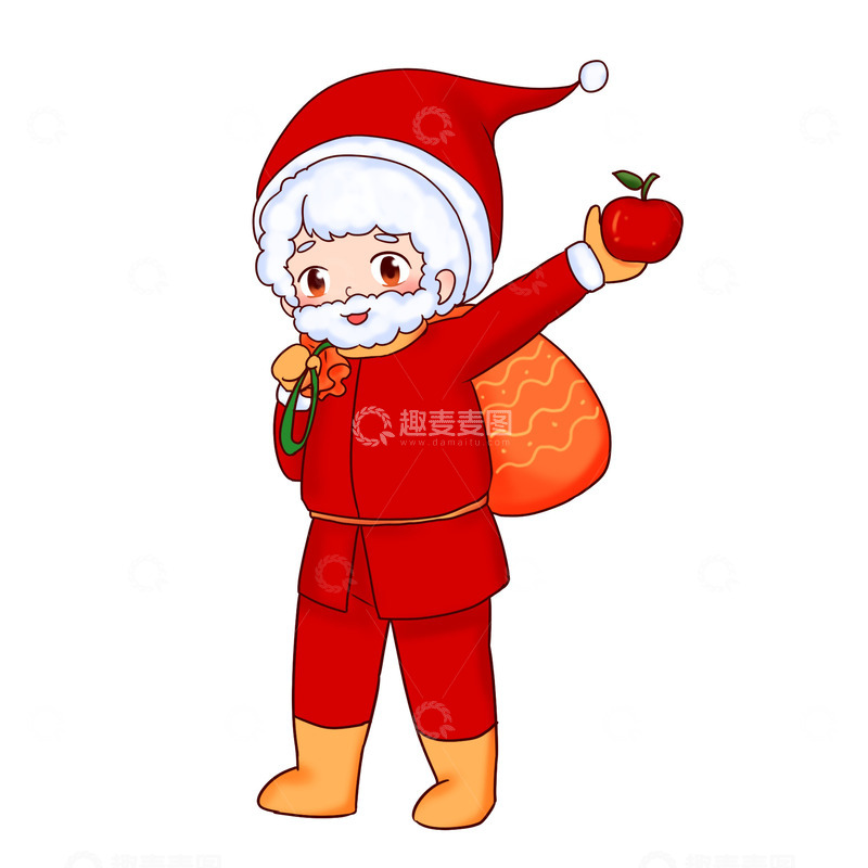 源文件下载【趣麦麦图】圣诞老人送平安果