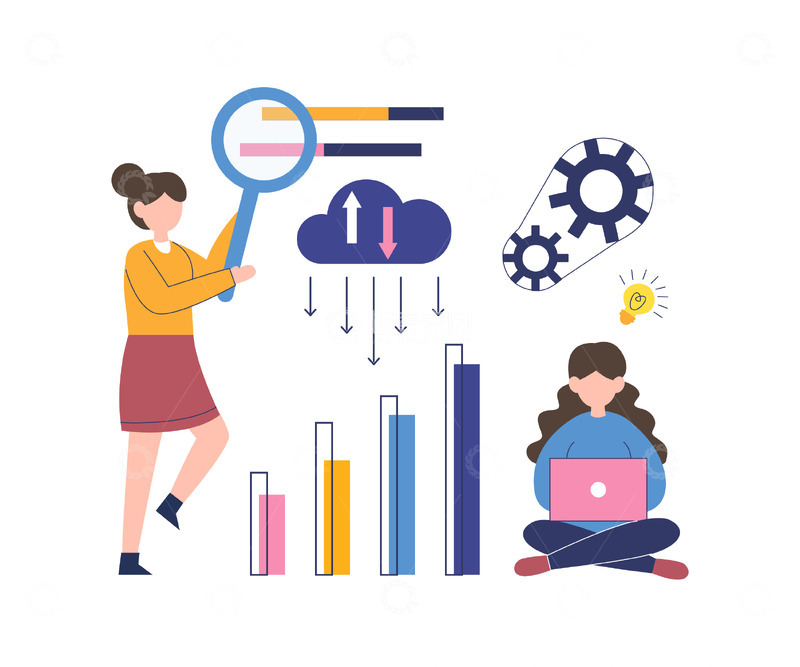 源文件下载【趣麦麦图】扁平简约商务办公数据图