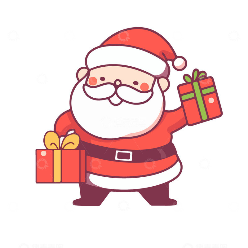 源文件下载【趣麦麦图】拿着礼物的圣诞节老人