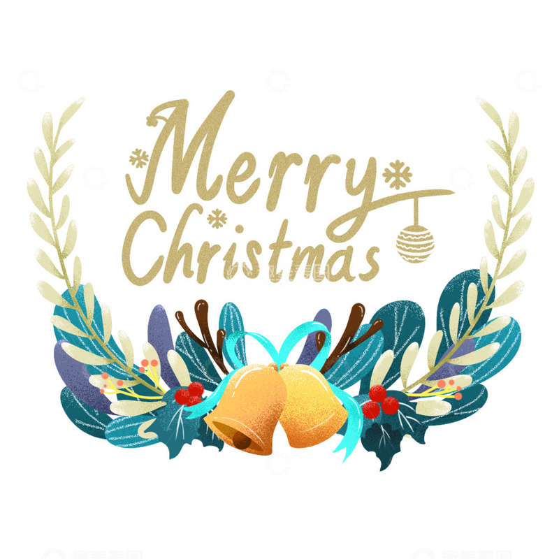 源文件下载【趣麦麦图】手绘圣诞节装饰花环