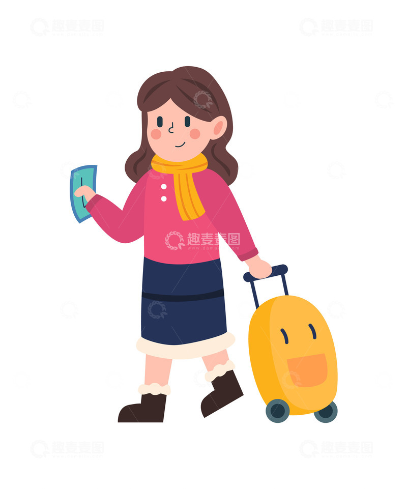 卡通简约过年回家