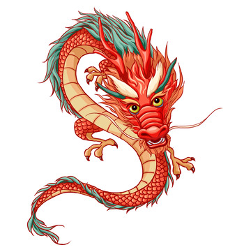 中国龙龙年舞龙手绘新年节日国风国潮元素