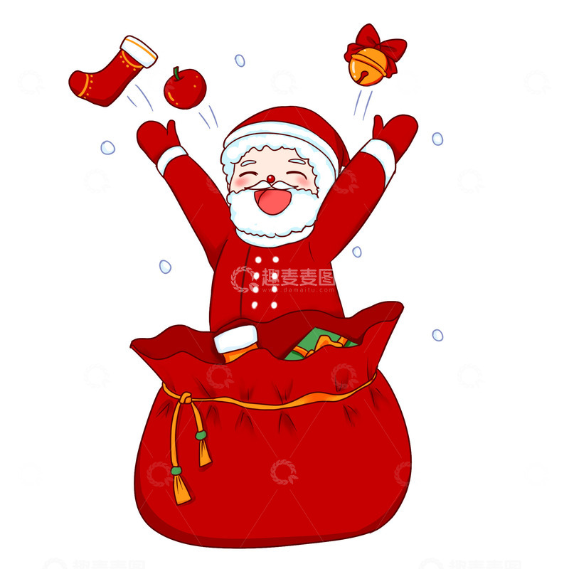 源文件下载【趣麦麦图】圣诞老人送大礼包