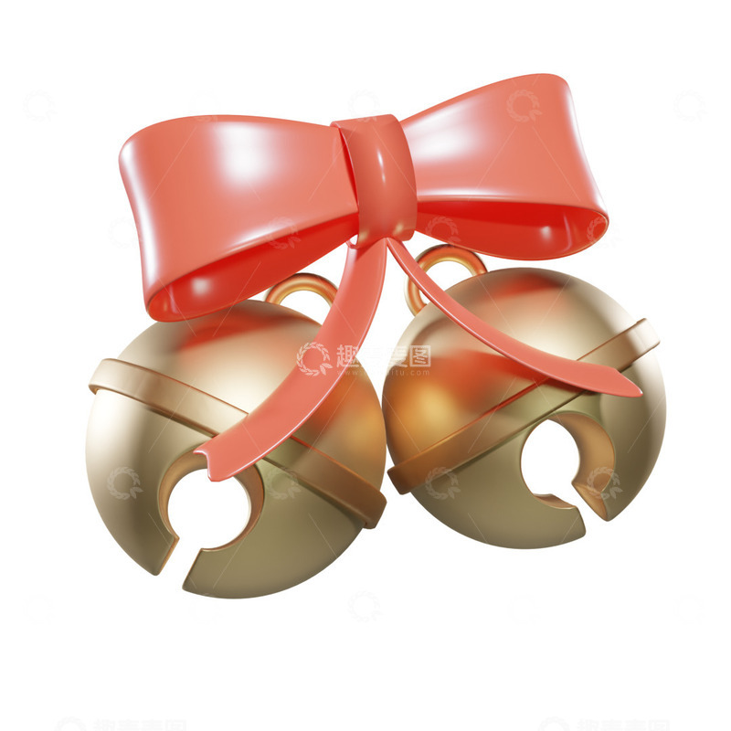 源文件下载【趣麦麦图】圣诞节卡通3d圣诞铃铛装饰元素