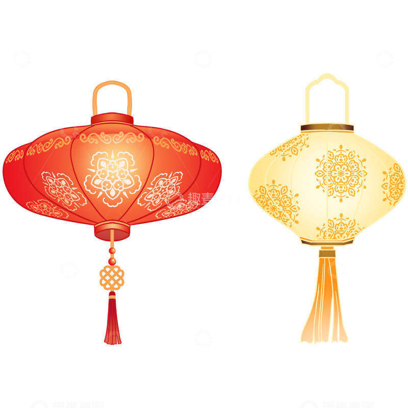 源文件下载【趣麦麦图】春节黄红灯笼