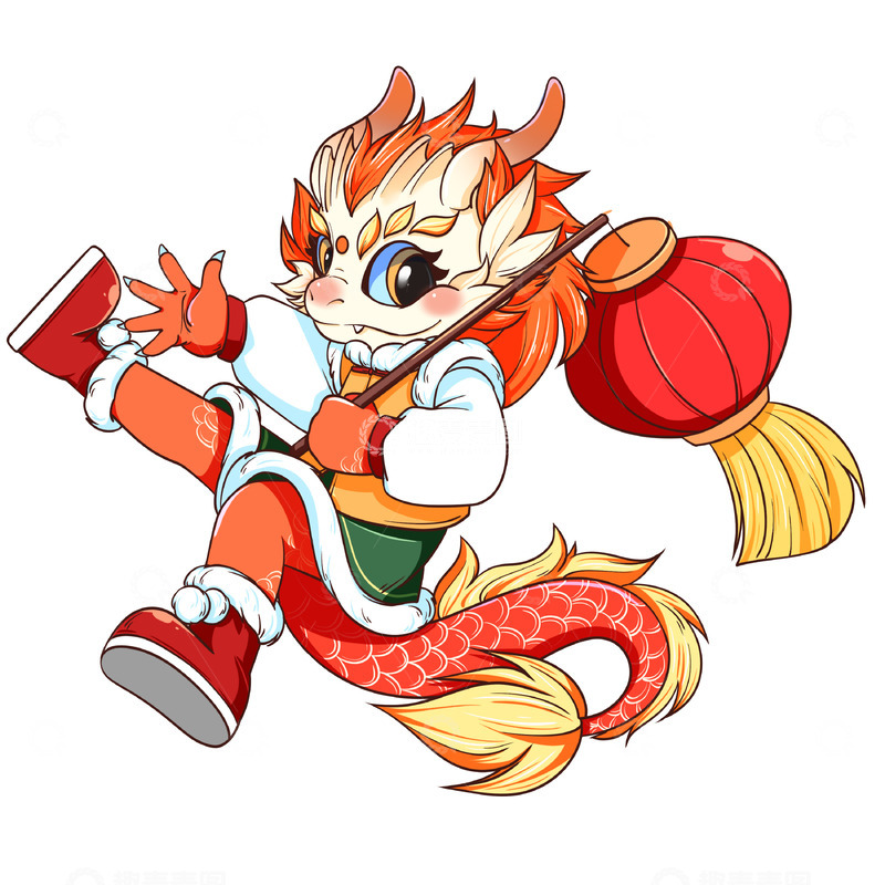 源文件下载【趣麦麦图】新年龙年红色喜庆红灯笼