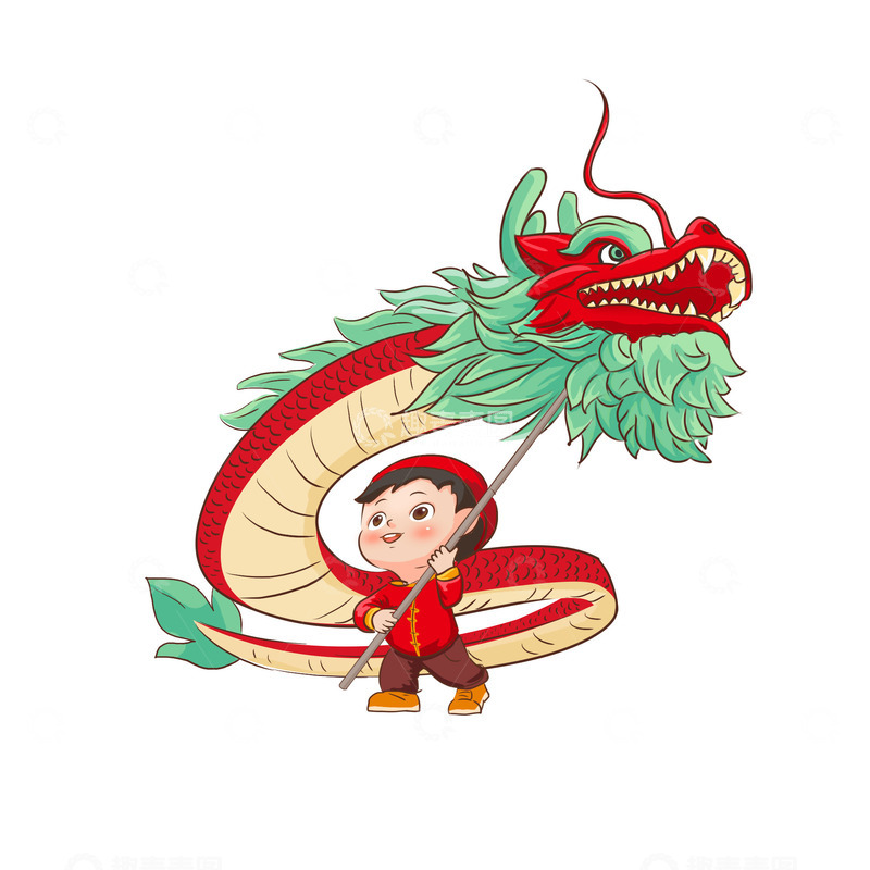 源文件下载【趣麦麦图】-春节舞龙喜庆2024