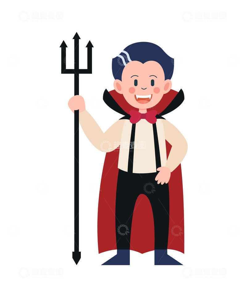 源文件下载【趣麦麦图】卡通简约可爱的吸血鬼