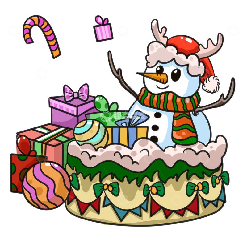 源文件下载【趣麦麦图】可爱雪人圣诞节