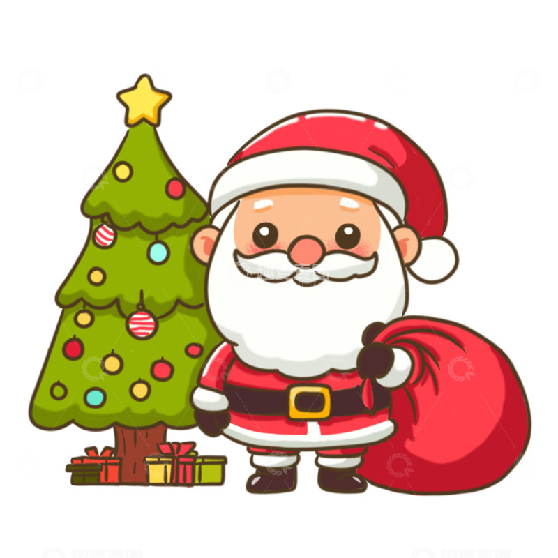 源文件下载【趣麦麦图】圣诞节圣诞老人手绘卡通