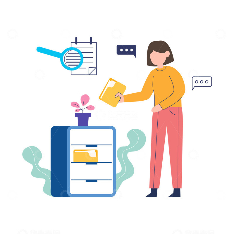 源文件下载【趣麦麦图】-扁平简约整理文件夹