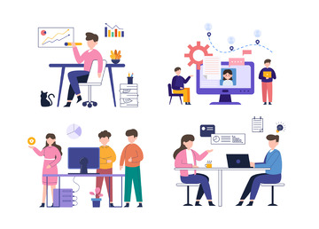 扁平商务团队协作办公