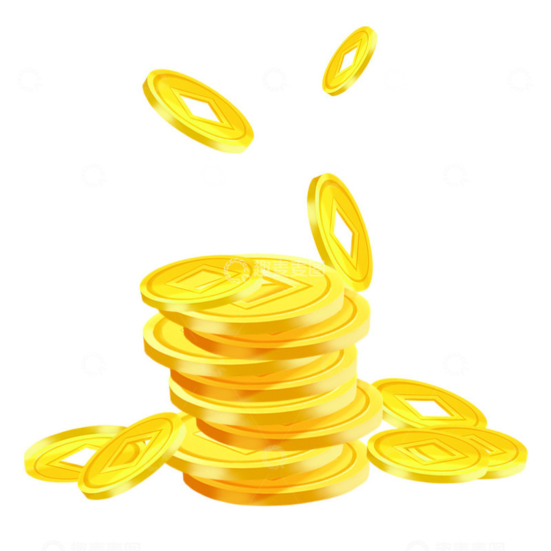 源文件下载【趣麦麦图】金子金币手绘插画元素