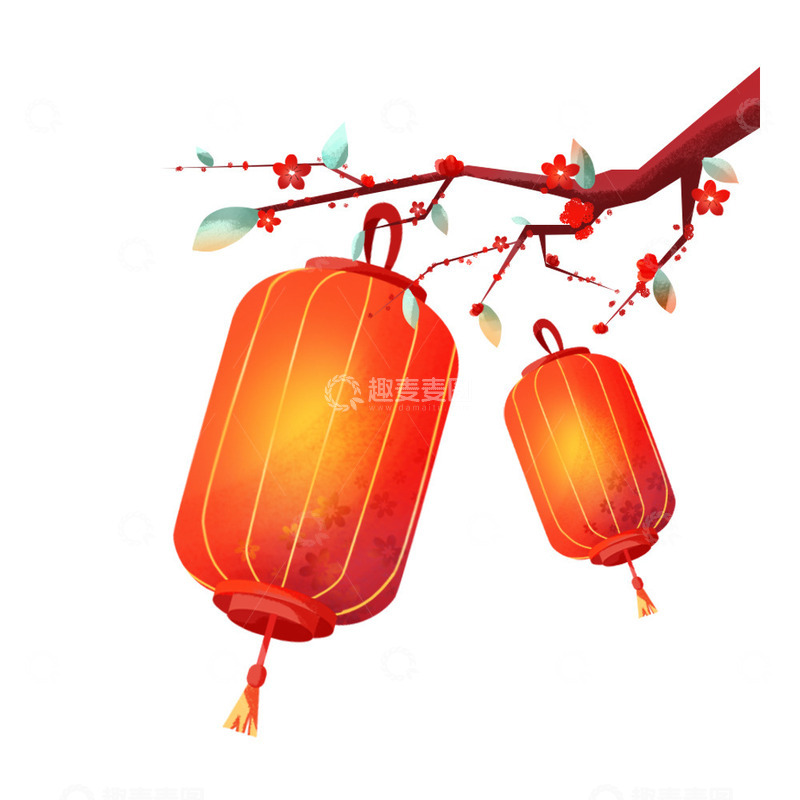 源文件下载【趣麦麦图】简约灯笼节日欢庆