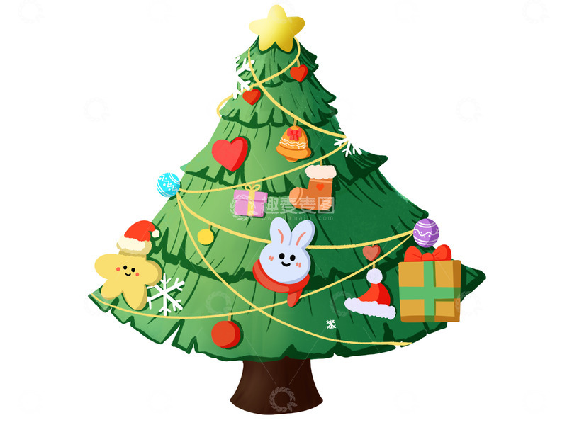 源文件下载【趣麦麦图】漂亮的礼物圣诞树