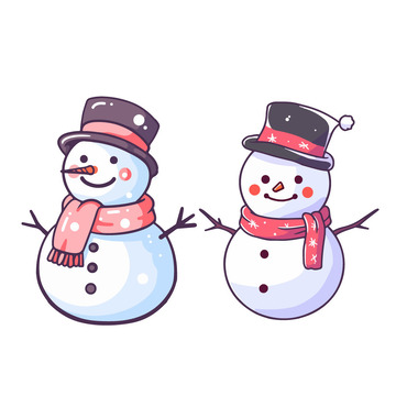 雪人卡通插画