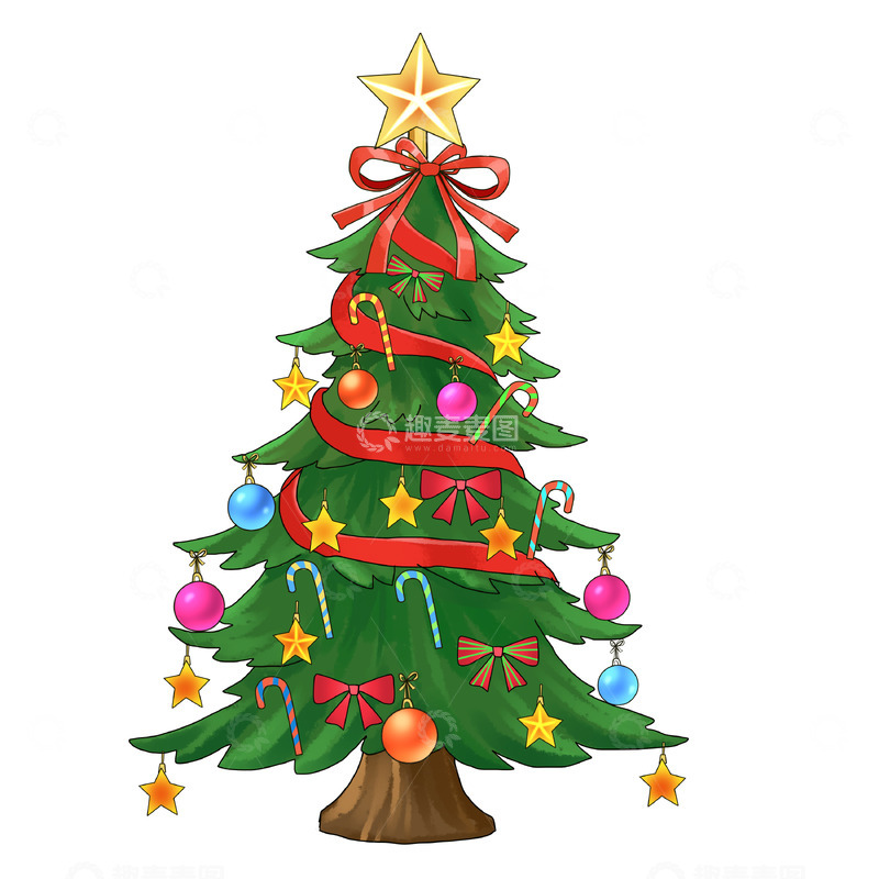 源文件下载【趣麦麦图】圣诞节圣诞树挂饰装饰