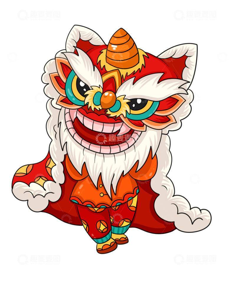 源文件下载【趣麦麦图】-喜气洋洋舞红舞狮