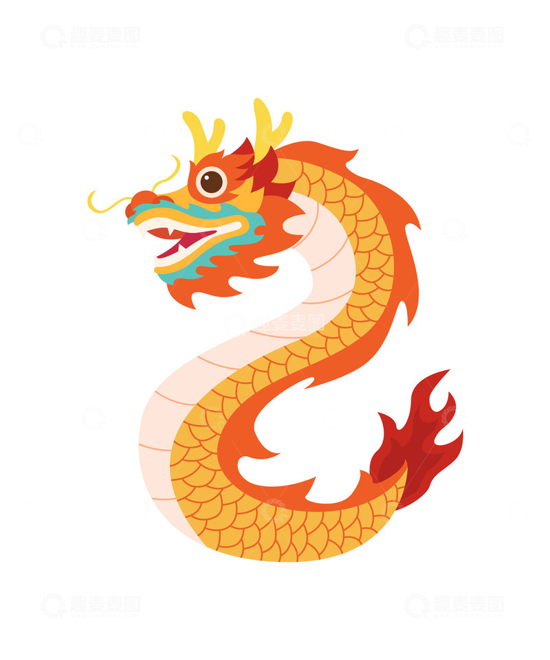 源文件下载【趣麦麦图】卡通简约可爱的祥龙