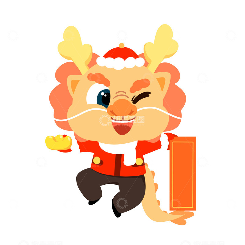 源文件下载【趣麦麦图】新年龙年小龙红对联