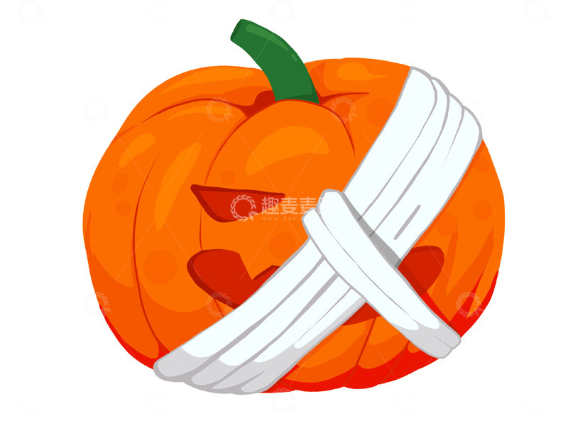 源文件下载【趣麦麦图】万圣节，南瓜，绷带，手绘，卡通