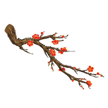 传统梅花手绘元素