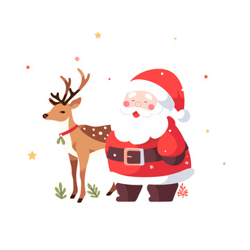 圣诞老人和麋鹿