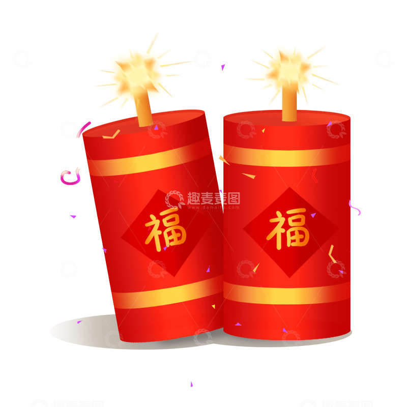 简约庆祝炮仗元素