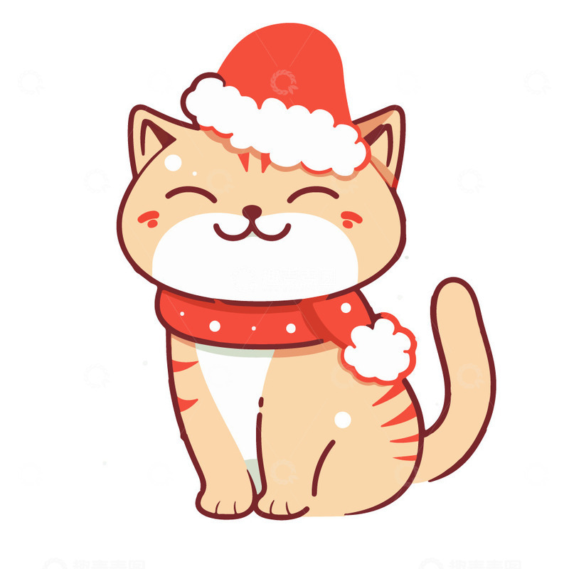 源文件下载【趣麦麦图】过圣诞节的猫咪