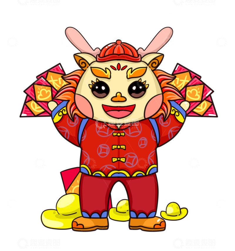 源文件下载【趣麦麦图】喜气洋洋龙年发红包