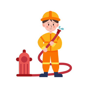 卡通简约可爱的消防员