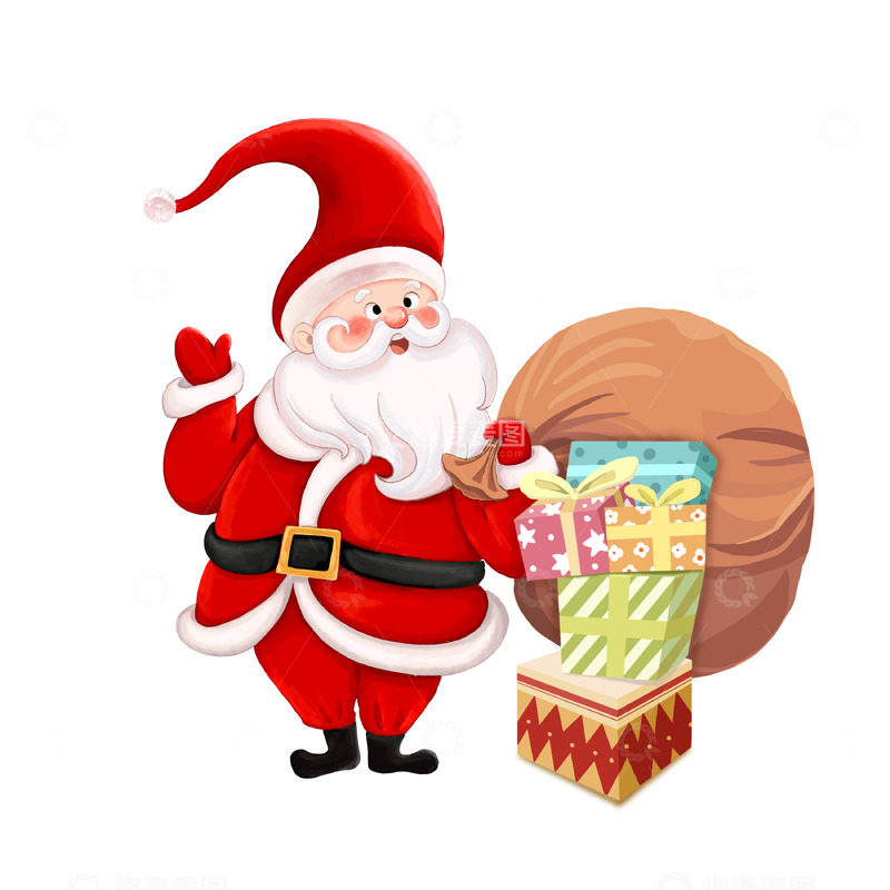 源文件下载【趣麦麦图】圣诞老人圣诞节圣诞礼物