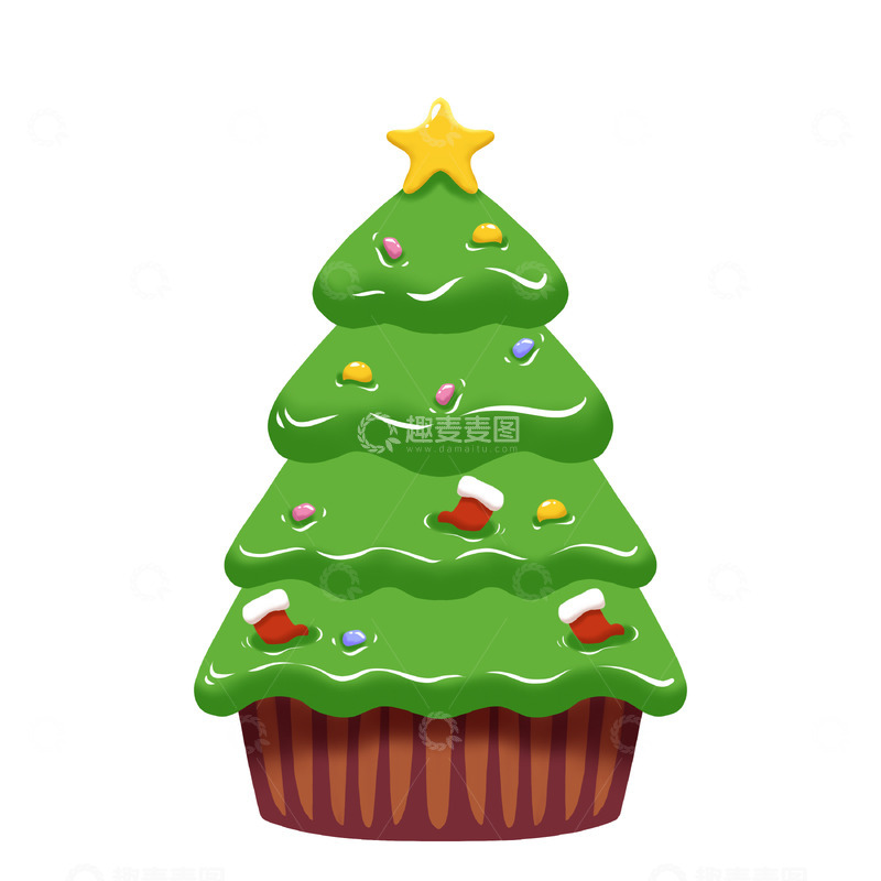 源文件下载【趣麦麦图】圣诞树冰淇淋