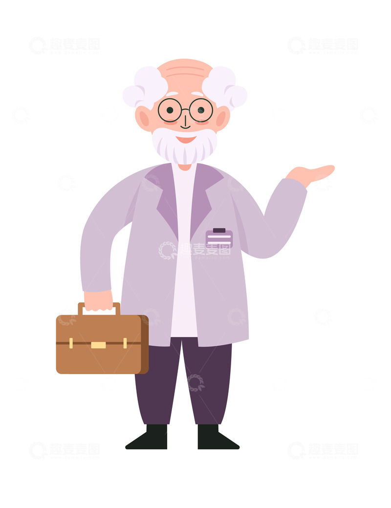 源文件下载【趣麦麦图】卡通简约可爱的科学家