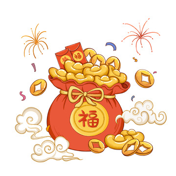 新年福袋春节元旦金币金元宝