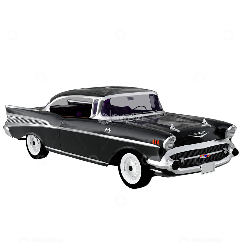 源文件下载【趣麦麦图】复古黑色轿车交通工具