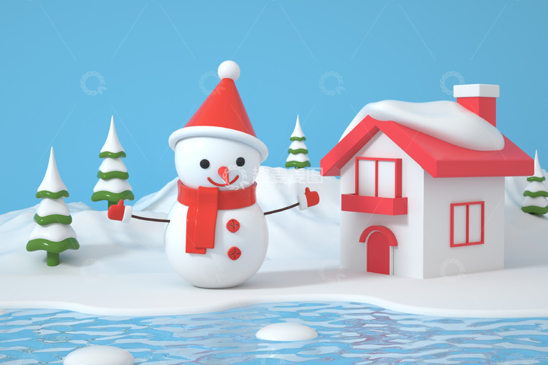 3D冬天场景模型