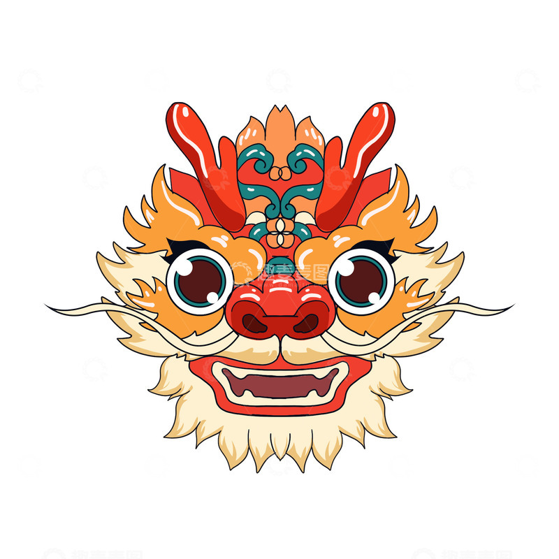 源文件下载【趣麦麦图】龙年大吉龙头