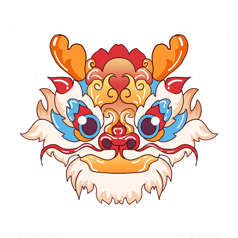 源文件下载【趣麦麦图】新年新春龙年龙头