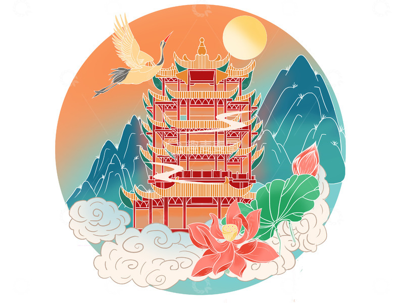 源文件下载【趣麦麦图】国潮古风建筑